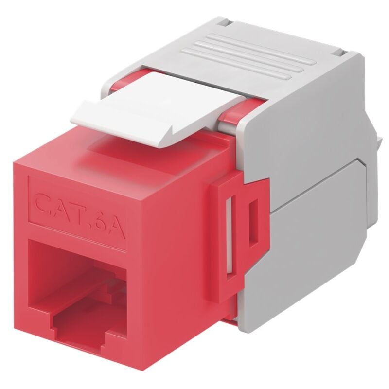 foto del prodotto frutto keystone rj45 cat6a utp 500mhz rosso goobay