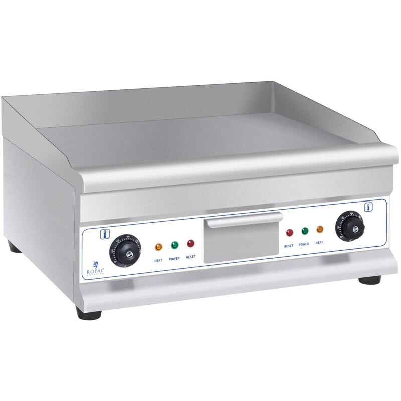 foto del prodotto fry top elettrico doppio in acciaio inox piastra liscia 2 x 3.200 watt 60 cm