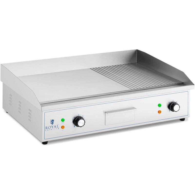 foto del prodotto fry top elettrico piastra liscia in inox griglia elettrica 727 x 420 mm 3000 w