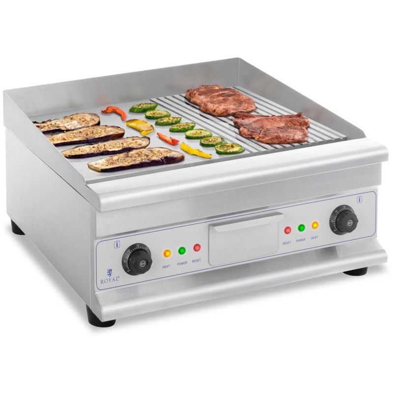 foto del prodotto fry top elettrico professionale griglia piastra per grigliare doppio 6400w 60 cm