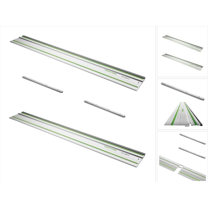 foto del prodotto fs 1400 2 binario di guida 1400 mm 2 unit 2x 491498 2x connettori fsv 2x 482107 festool