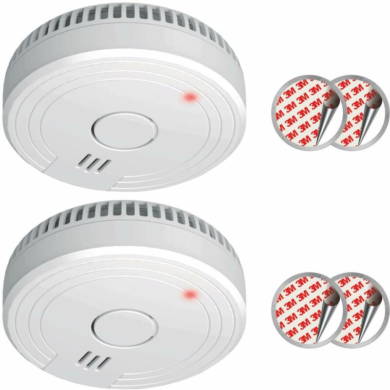 foto del prodotto fs1805 set di 2 rilevatori di fumo kit di montaggio magnetico batteria da 5 anni conforme allo standard europeo en14604 bianco set da 2 pezzi elro