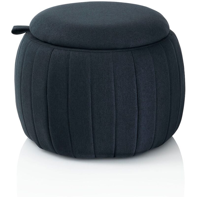 foto del prodotto ft feel the... pouf con contenitore hidden blu in tessuto 