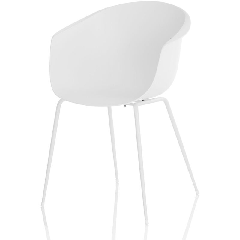 foto del prodotto ft feel the... set 2 sedie tirlly bianco in metallo e polipropilene bianco