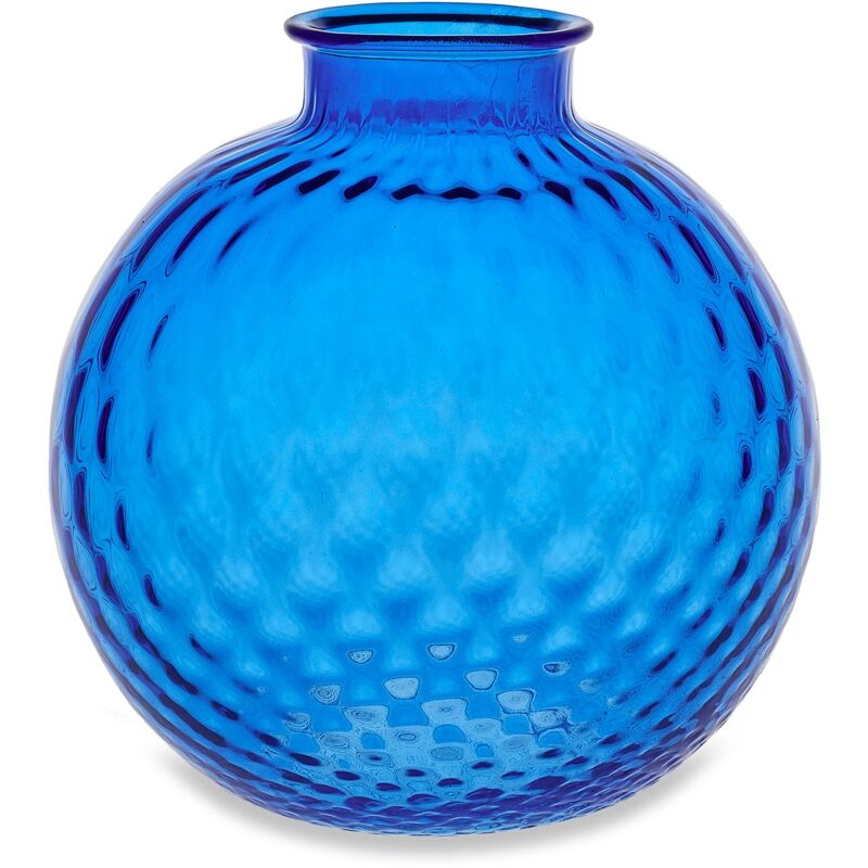 foto del prodotto ft feel the... - vaso artigianale sfera bevanda in vetro di murano blu 20 cm'
