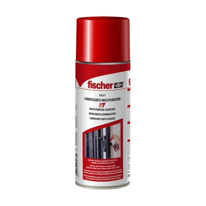 foto del prodotto ftc-f7 spray sbloccante rapido, lubrificante detergente protettivo multifunzione 400 ml, 519750 - fischer