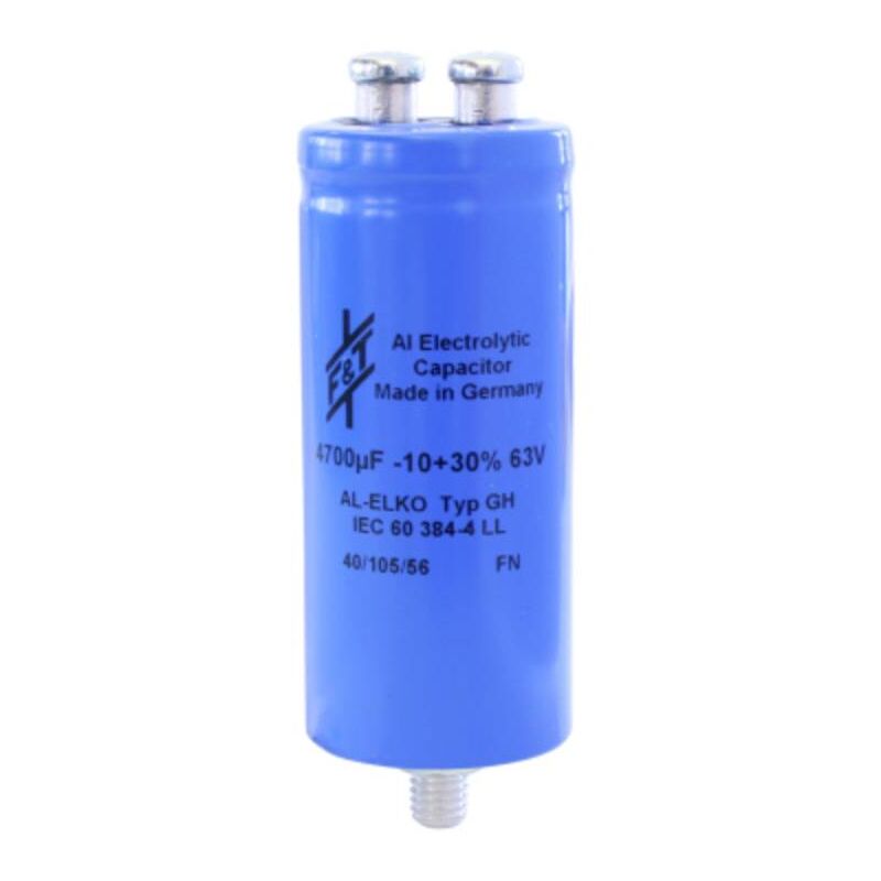 foto del prodotto ftcap condensatore elettrolitico ghb10235050100 1012230 1000 f 350 v x l 50 mm x 100 mm 1 pz. connessione a vite
