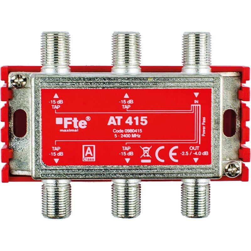 foto del prodotto fte derivatore tv classe a terrestri e satellitari 1 uscita 4db e 4 uscite 15db