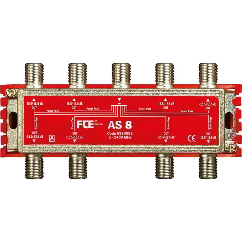 foto del prodotto fte - divisore tv classe a terrestri e satellitari 8 uscite di 16 db