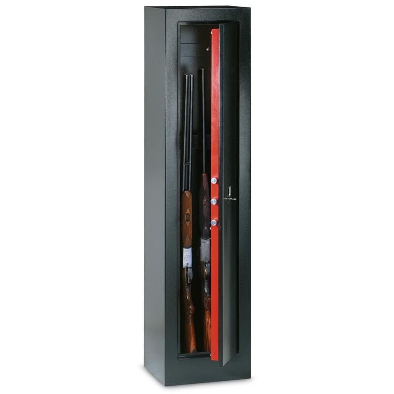 foto del prodotto fuciliera portafucilia chiave per 5 armi con ripiano technomax 1400x340x280mm