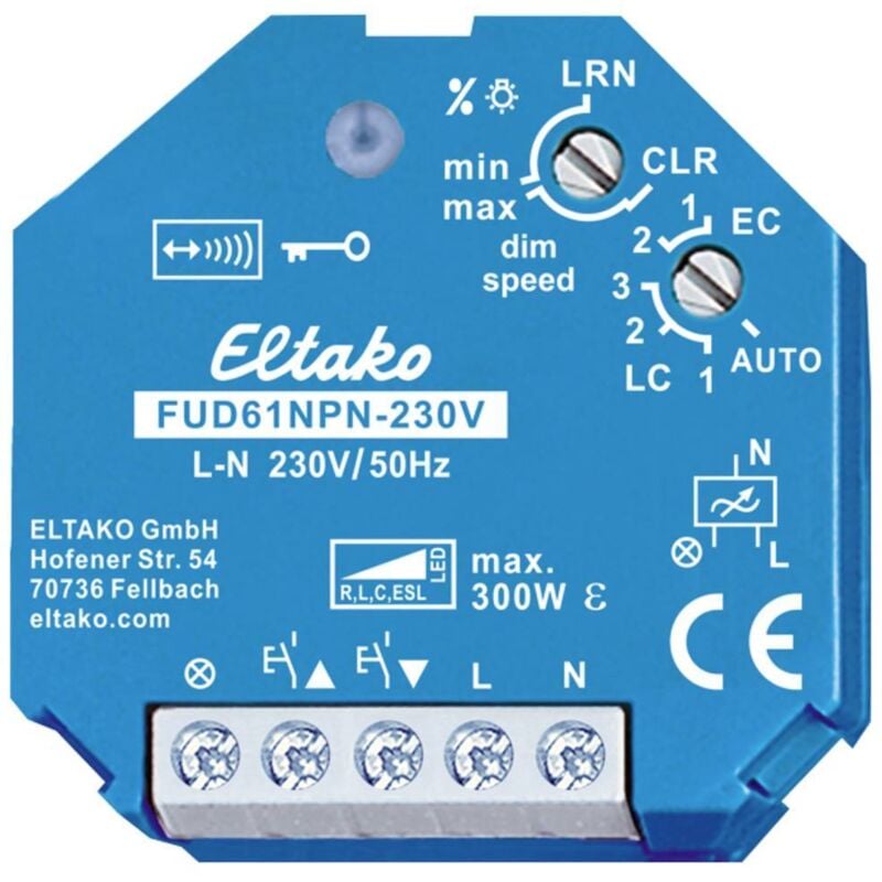 foto del prodotto fud61npn 230v eltako senza fili attuatore dimmer da incasso