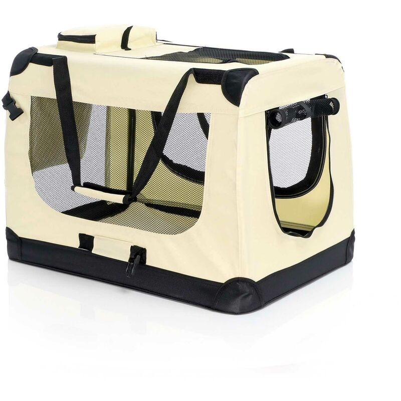 foto del prodotto fudajo trasportino pieghevole beige per animali domestici taglia l 70x52x50cm , maniglia, copertina