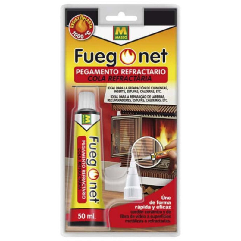 foto del prodotto fuego net - colla refrattaria grigio - 50ml - alta temperatura 1000 c - fuegonet mass