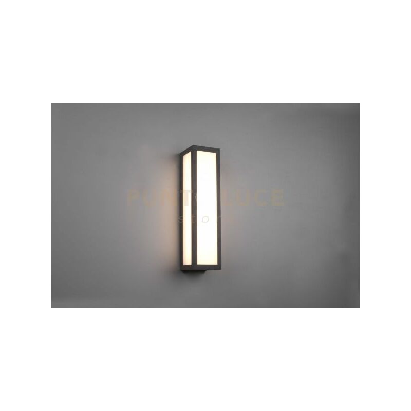 foto del prodotto fuerte applique led 10,5w 1300lm, 3000k da esterno rettangolare in fusione antracite l. 9cm x h. 36cm ip54