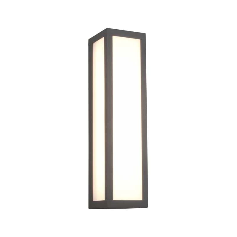 foto del prodotto fuerte applique led da esterno rettangolare in fusione antracite l. 8cm x h. 35cm ip54