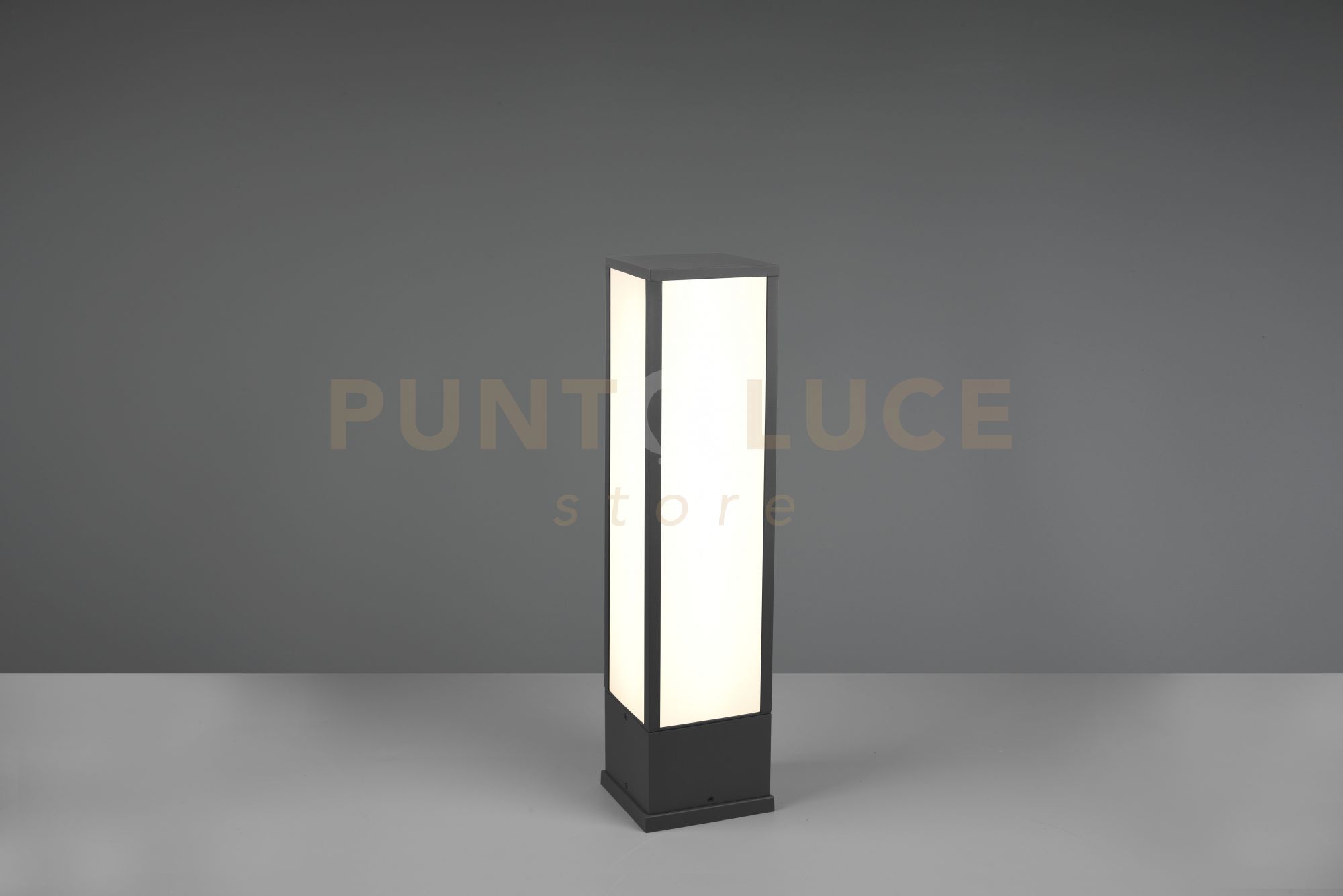 foto del prodotto fuerte palo led 15w 1700lm, 3000k da esterno rettangolare in fusione antracite l. 15cm x h. 60cm ip54