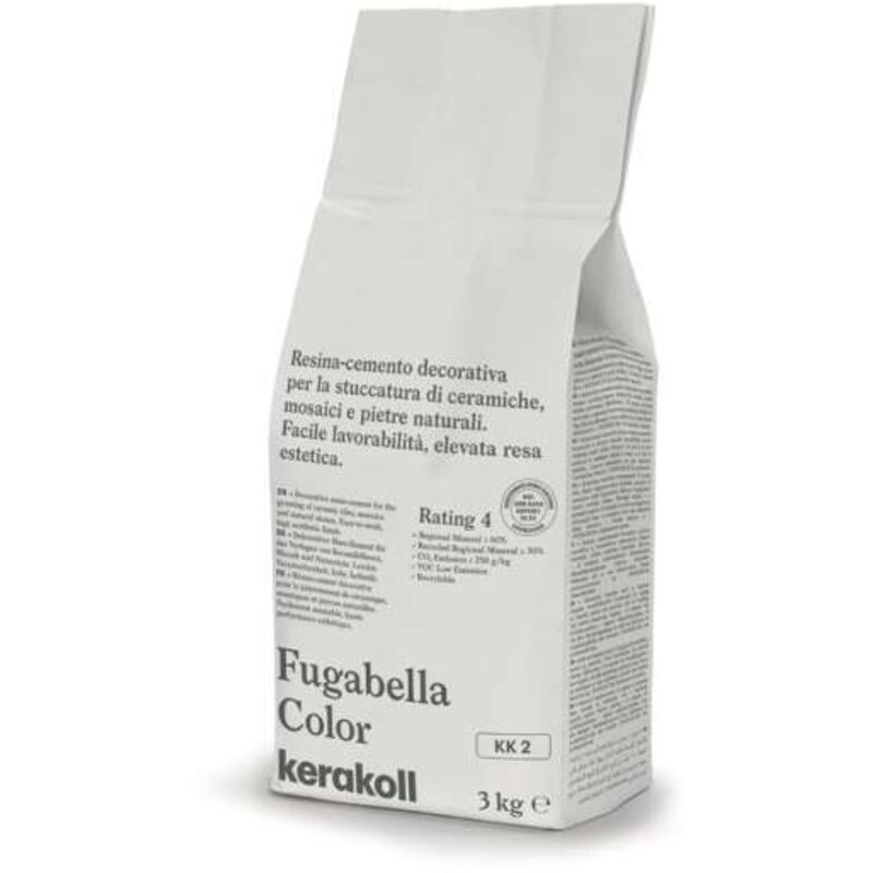 foto del prodotto fugabella color bianco scuro kk 2 stucco resina cemento 3kg fuga 0 20mm kerakoll