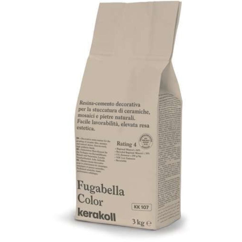 foto del prodotto fugabella color kk 107 stucco per fughe avorio 3kg resina cemento kerakoll