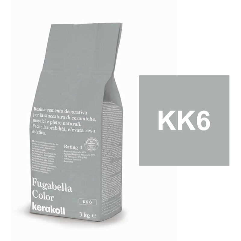 foto del prodotto fugabella color kk 6 grigio perla 3 kg stucco per fughe 0 20 mm kerakoll