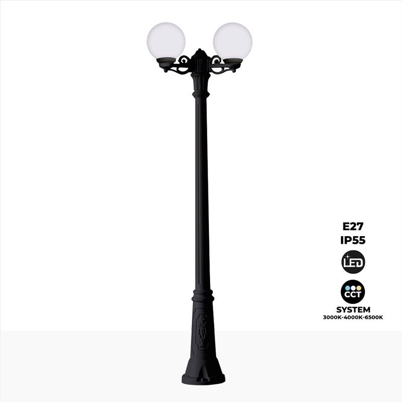 foto del prodotto fumagalli gigi bisso globe 2xe27 lampione doppio led da esterno