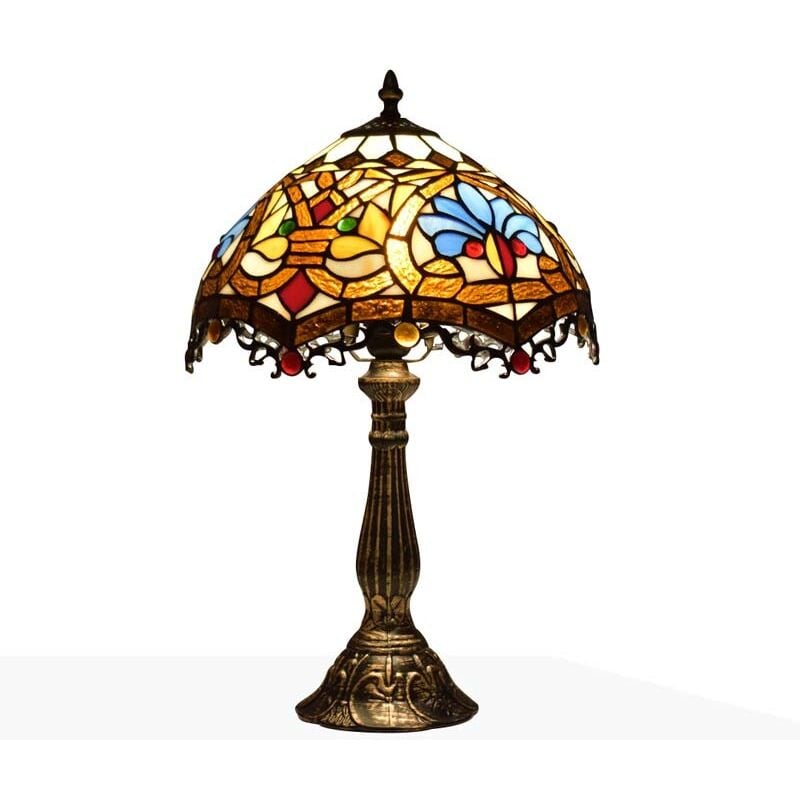 foto del prodotto fumagalli lampada da tavolo di ispirazione tiffany con mosaico floreale in
