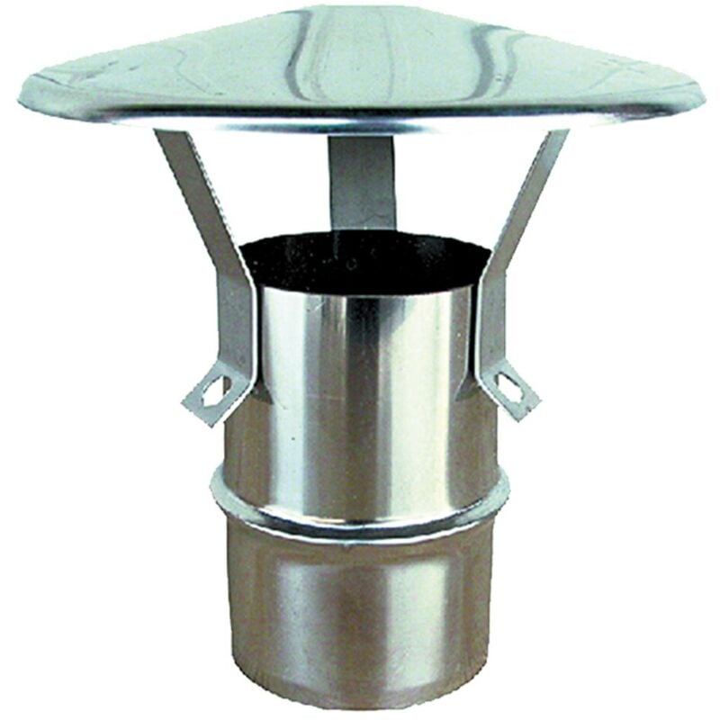 foto del prodotto fumaiolo a cappello cm 12 acciaio inox aisi 304. attacco maschio. df 703542