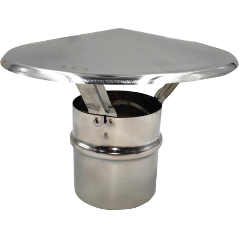 foto del prodotto fumaiolo comignolo cappello in acciaio inox 250 mm 25 cm maschio per canne fumarie di camini stufe e caldaie ala