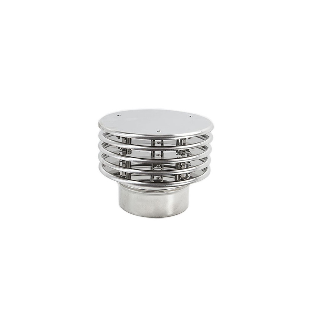 foto del prodotto fumaiolo da 150mm tipo con lamelle inox base tonda innesto m maschio