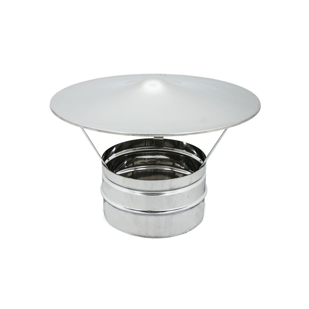 foto del prodotto fumaiolo da 180mm tipo cinese inox base tonda innesto m maschio