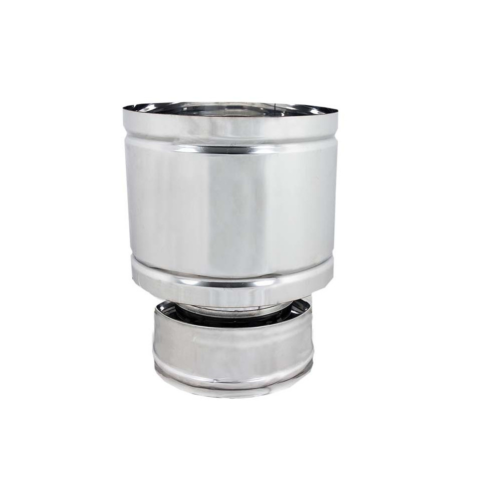 foto del prodotto fumaiolo da 200 250mm tipo botte inox aisi 304 base tonda doppia parete