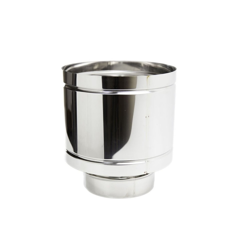 foto del prodotto fumaiolo da 200mm terminale tipo botte 4 venti inox aisi 304 base tonda m maschio