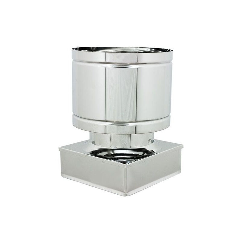 foto del prodotto fumaiolo da 40x40cm tipo botte 4 venti inox aisi 304 base quadra
