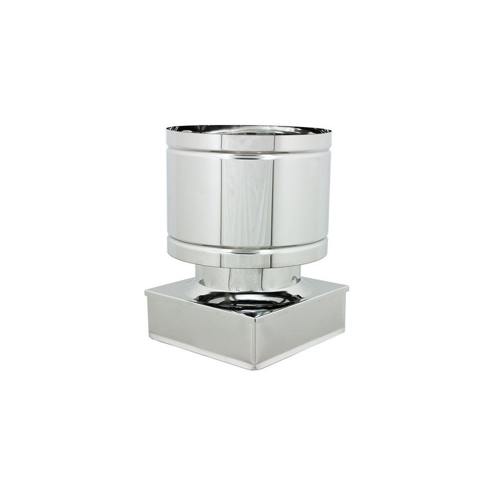 foto del prodotto fumaiolo da 45x45cm tipo botte 4 venti inox aisi 304 base quadra