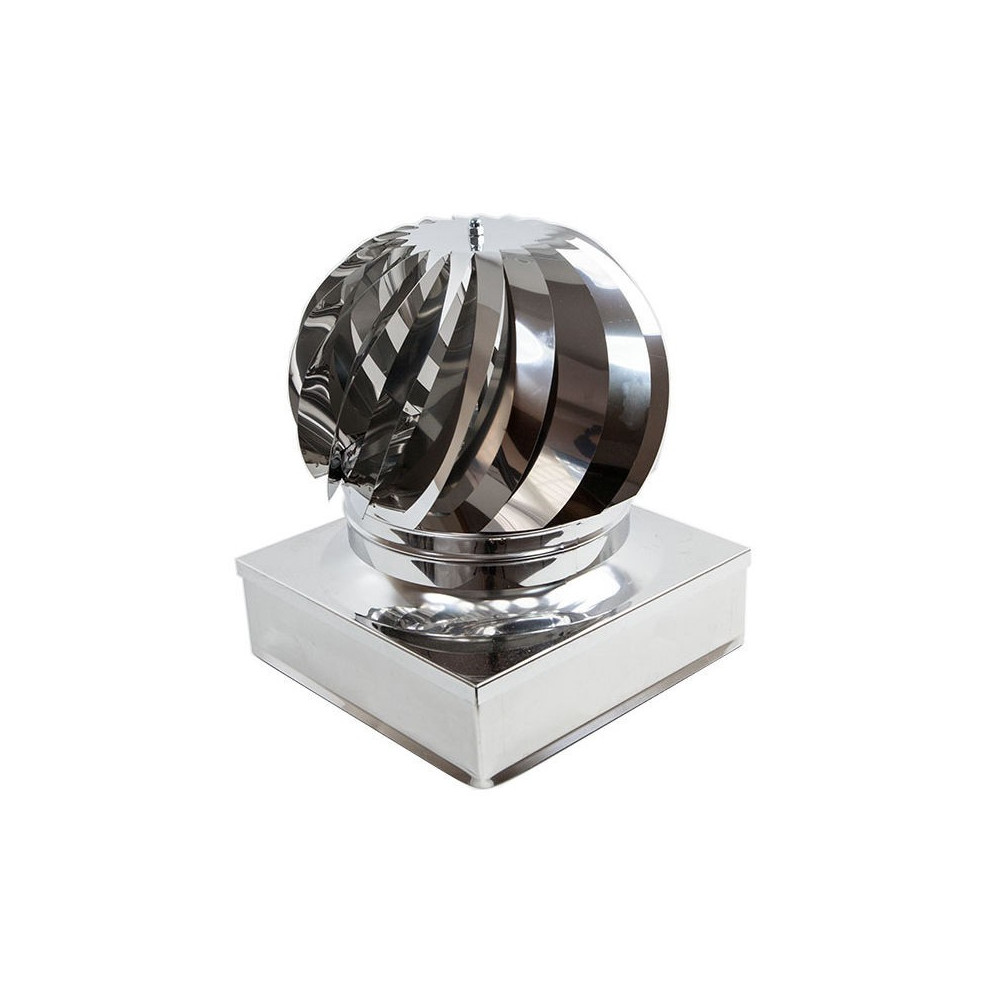 foto del prodotto fumaiolo da 50x50cm base quadra tipo radiante eolico inox aisi 304