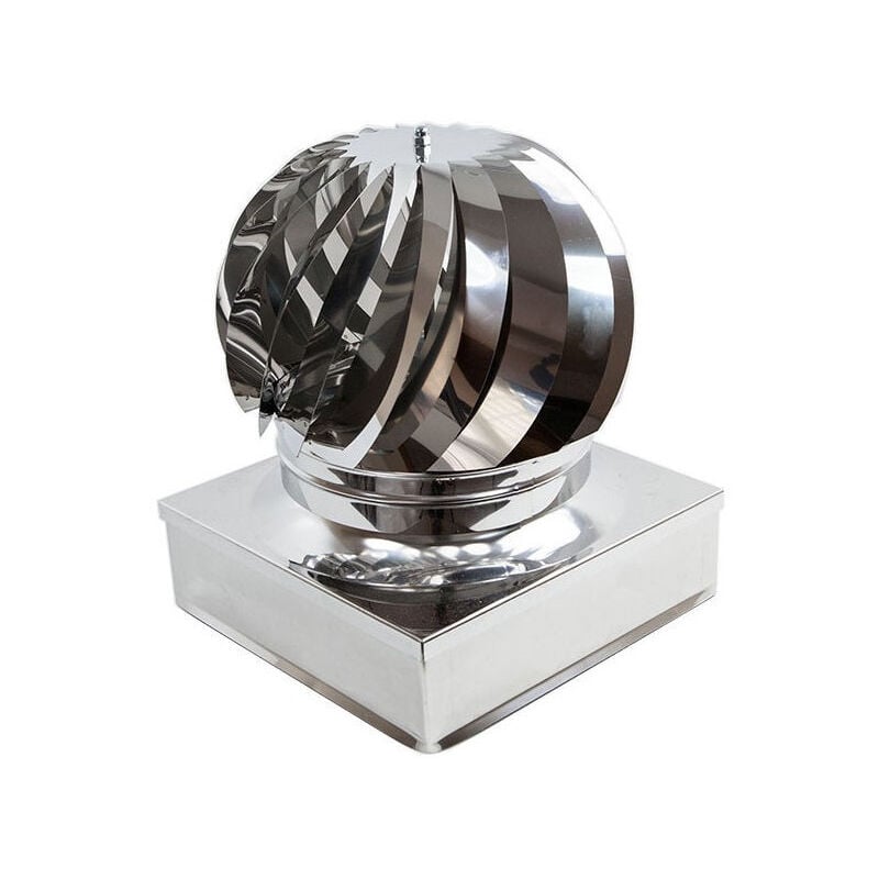 foto del prodotto fumaiolo da 55x55cm base quadra tipo radiante eolico inox aisi 304