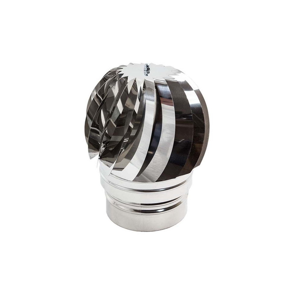 foto del prodotto fumaiolo da 80mm radiante eolico inox base tonda innesto m maschio