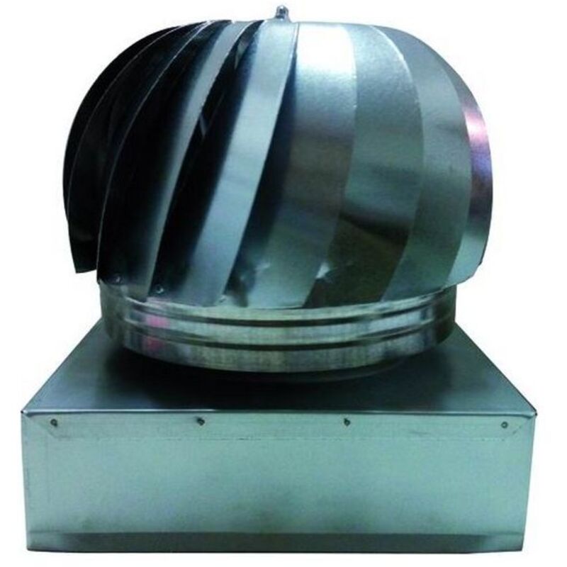 foto del prodotto fumaiolo eolico acciaio inox base quadrata cm. 37x37