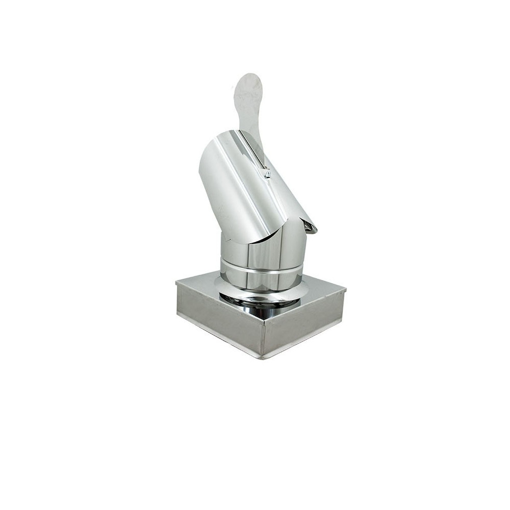foto del prodotto fumaiolo gallo 32x32cm in acciaio inox base quadra