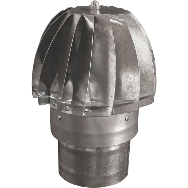 foto del prodotto fumaiolo girevole cappello eolico zincato camino tondo canna fumaria d 130mm