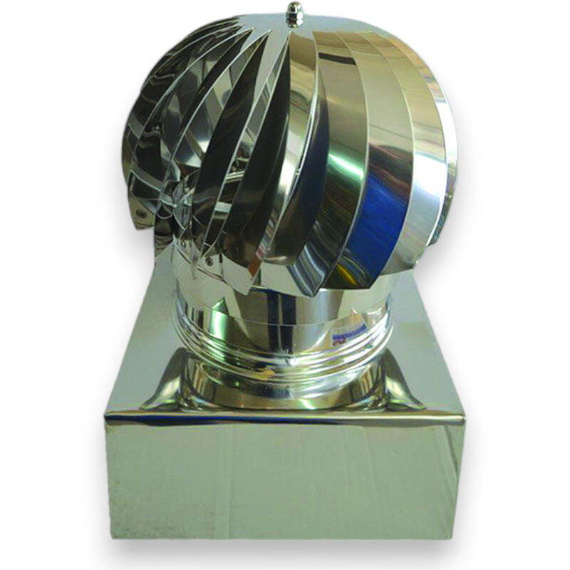 foto del prodotto fumaiolo testa radiante girevole quadro in acciaio inox con doppio cuscinetto antibloccaggio resistente - 32x42 cm