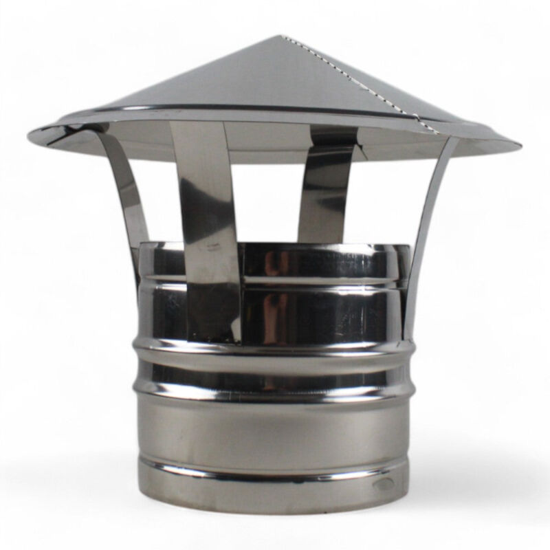 immagine 0 del prodotto fumaiolo tondo a cappello cinese per canne fumarie in acciaio inox adatto per impianti di riscaldamento 12 cm