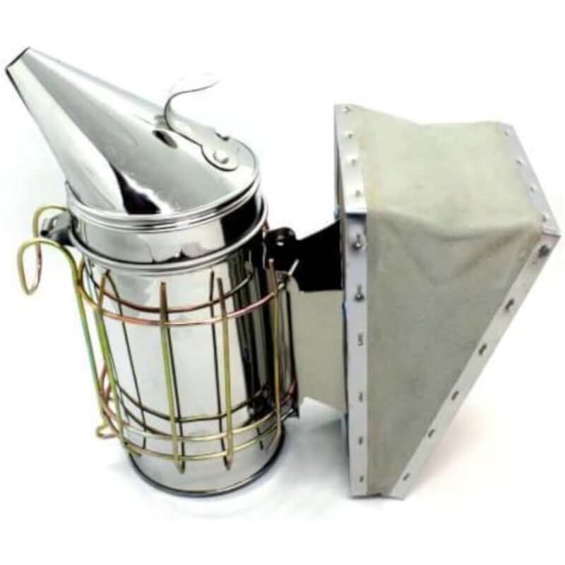 foto del prodotto fumatore per api attrezzatura per apicoltura in acciaio inossidabile con soffietto per flusso d aria eccellente produzione di fumo per l apicoltura
