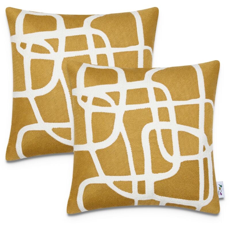 foto del prodotto funda coj n decoraci n motivo escandinavo juego 2 fundas sof decorativo 2pcs set, giallo 2 paco home