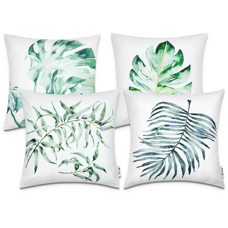 foto del prodotto fundas cojines decoraci n sal n motivo geom trico funda coj n decorativa verde, 4pcs set paco home