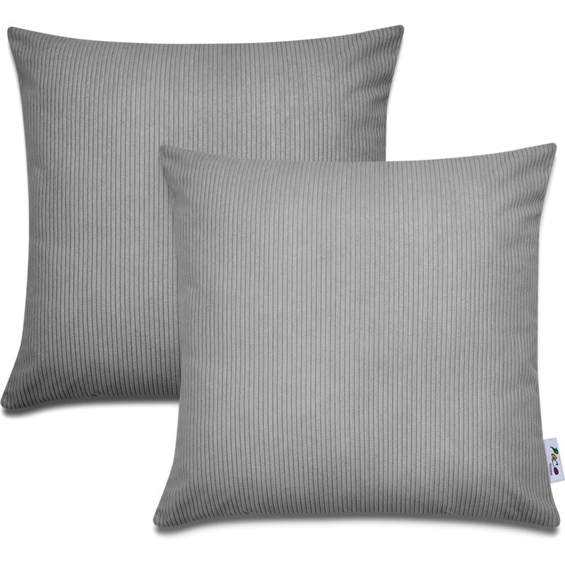 foto del prodotto fundas cojines decorativas funda coj n pana juego sof decoraci n antracite 2, 2pcs set paco home