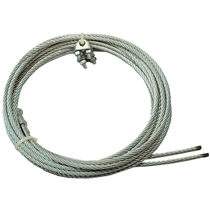 foto del prodotto fune acciaio zincato pretagliata gancio a 't' mm 4 x 3,0 mt