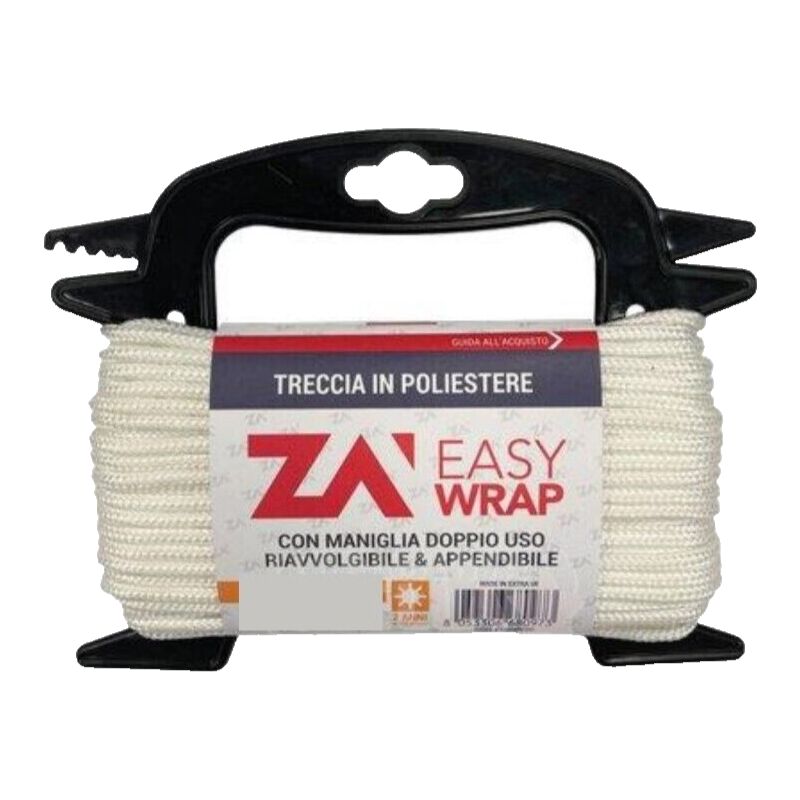 foto del prodotto fune corda nautica poliestere intrecciato bianca da 6 mm lunga 20 mt