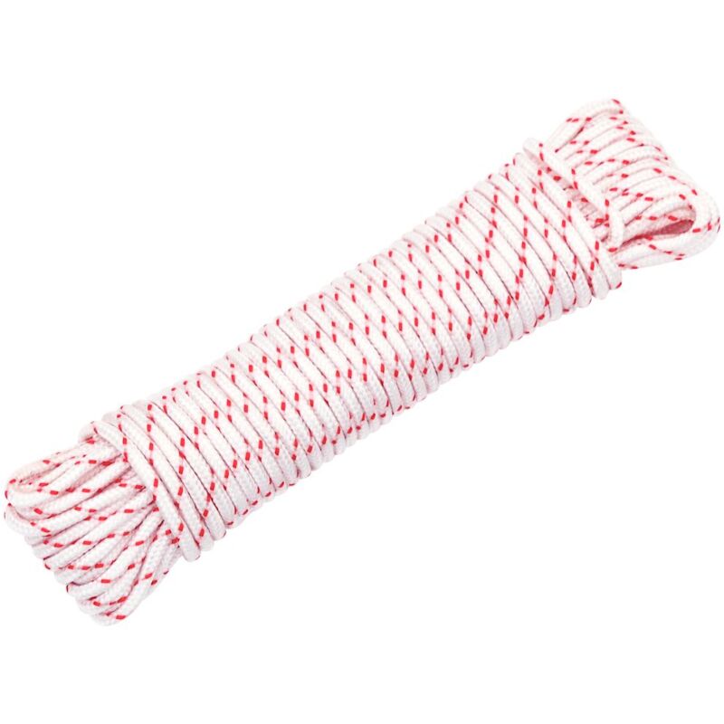 foto del prodotto fune di avviamento a strappo bianco e rosso 3 mm 10 m in nylon vidaxl