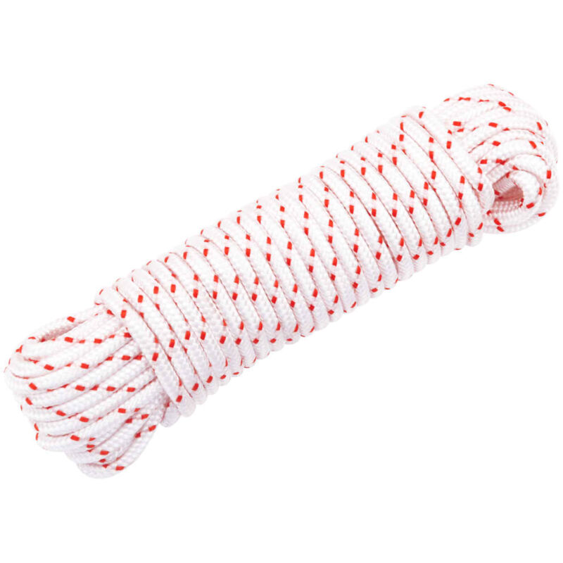 foto del prodotto fune di avviamento a strappo bianco e rosso 4 mm 10 m in nylon - vidaxl