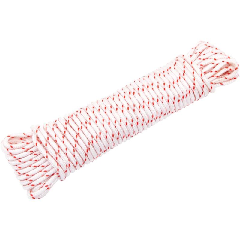 foto del prodotto fune di avviamento a strappo bianco e rosso 5 mm 10 m in nylon vidaxl